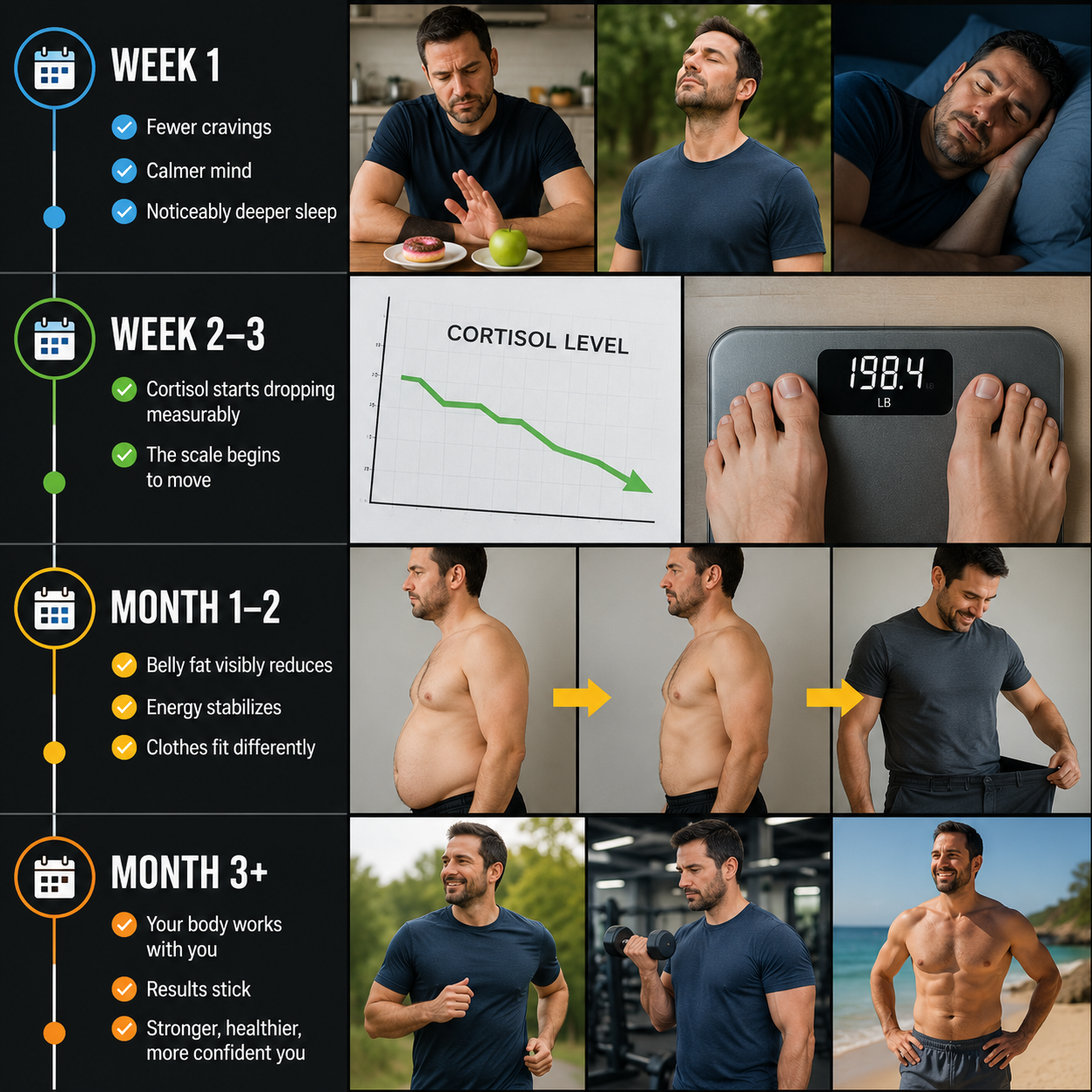 Most men notice a difference within the first 7 days. Here's what to expect:
